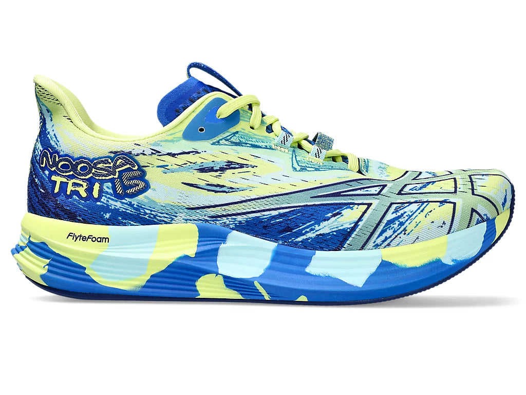 Lateral view of the Men's Noosa Tri 15 by ASICS in the color Illusion Blue/Aquamarine
