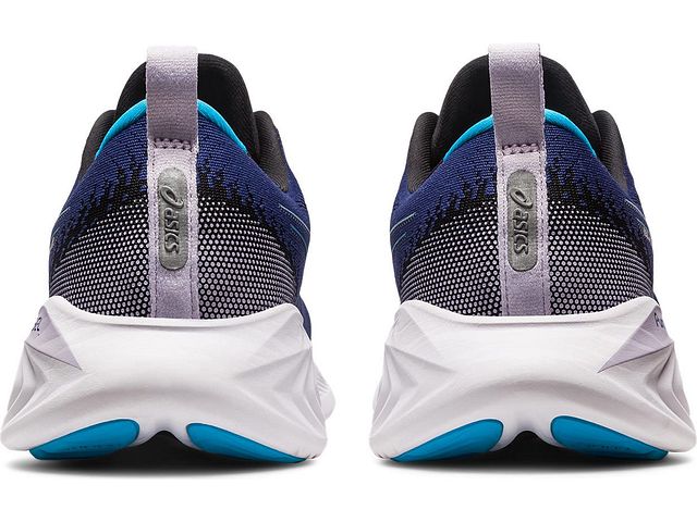 Back view of the Men's Cumulus 25 by ASICS in the color Indigo Blue/Island Blue