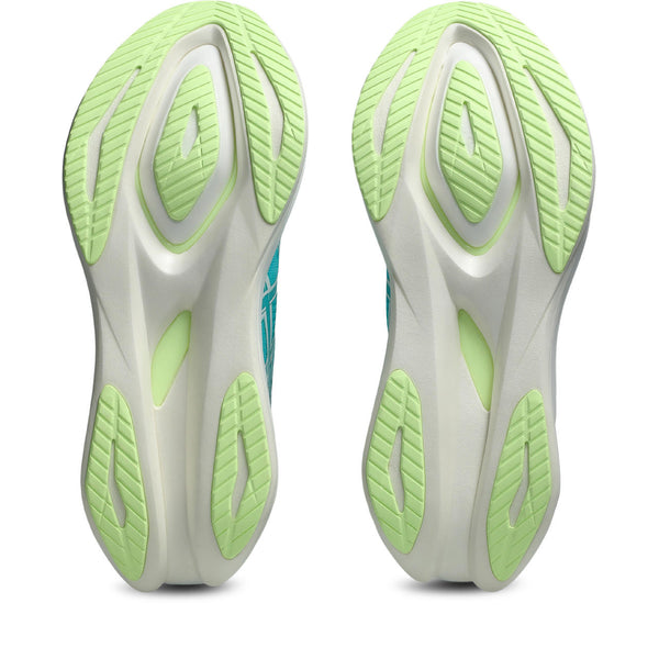 Lime green rubber is used on the outsole.