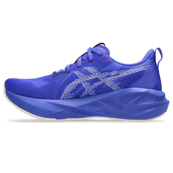 Blue running shoe on a white background