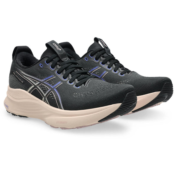 A pair of Women's ASICS Kayano 32 running shoes with an off-white midsole.