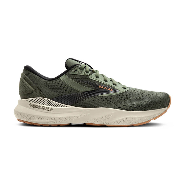 This Adrenaline GTS 24 has a medium green upper and a off-white midsole.