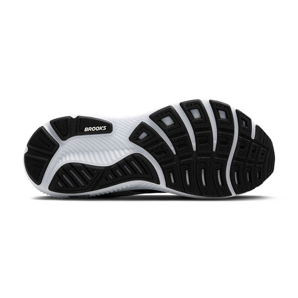 Black rubber is used on the outsole to contrast the white midsole.