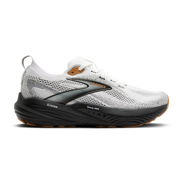 This Glycerin 22 has a white and grey upper and a black midsole.