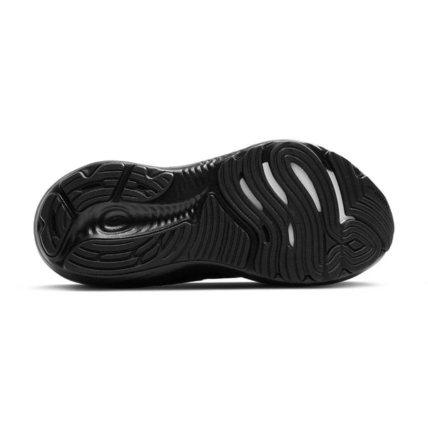The bottom of the shoe has black rubber continuing with the all black color scheme.