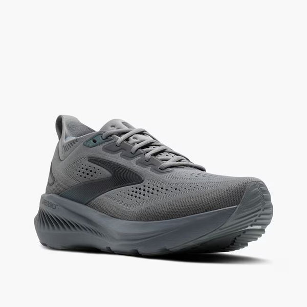 A dark grey brooks logo is in the middle of the upper on the lateral side