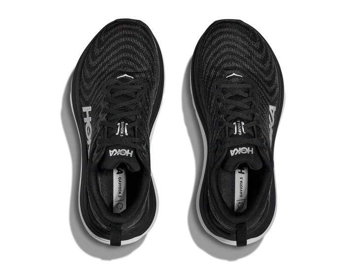 Top view of the Men's Gaviota 5 in the wide 2E width, color Black/White