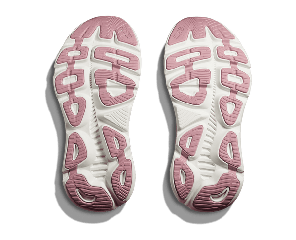 Pink rubber is used on the outsole of the shoe to provide a pop of color.