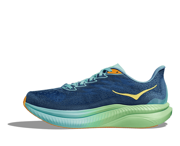 The medial side of this Dusk colored Mach 6 has a very bright but small logo.