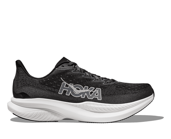 This Mach 6 has a black upper and white midsole.