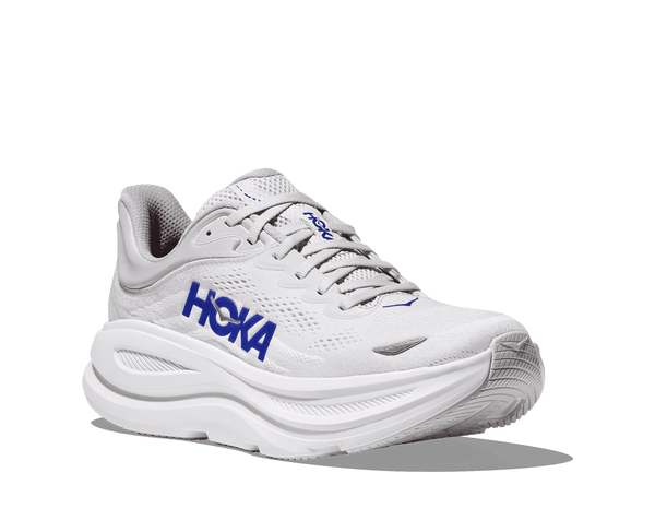 The upper of these walking and running shoes is all a light grey.