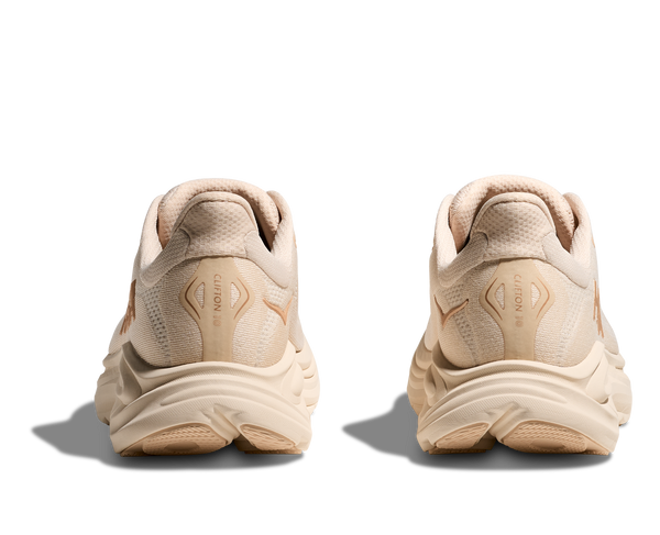 Clifton 10 is printed on the heel of the shoe.