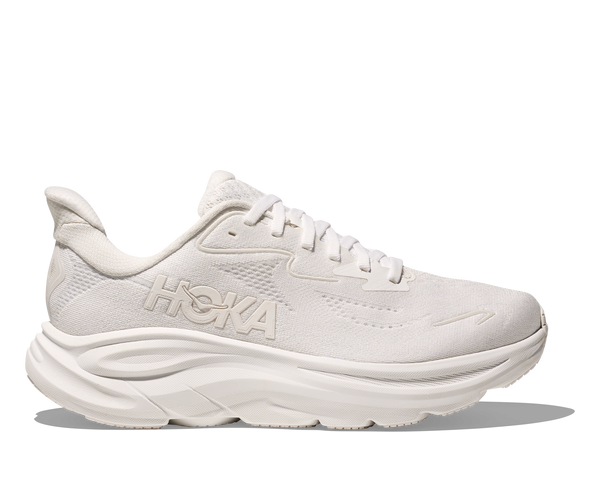 This Clifton 10 has a tonal look with a white upper and white midsole.