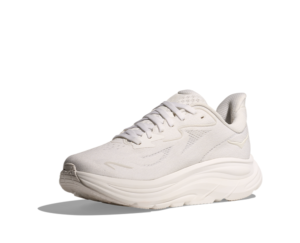 The Hoka logo is stitched on the medial side of the upper in white thread.