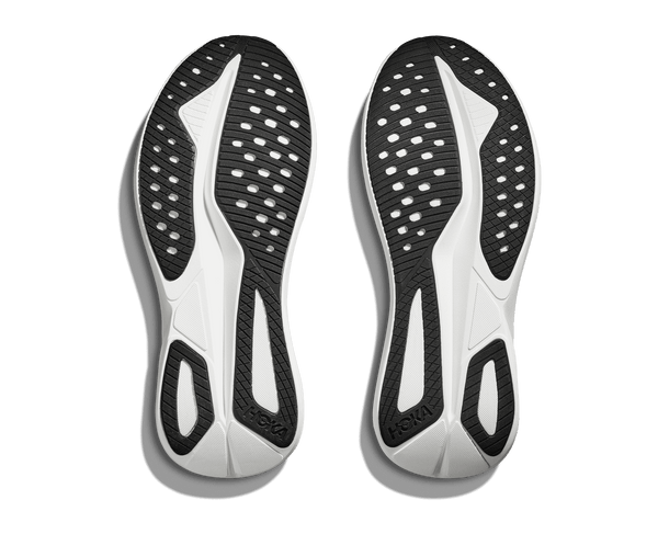 Black and white shoe insoles on a transparent background