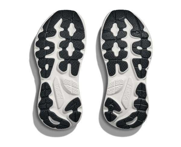Black and white sole pattern of a shoe on a transparent background