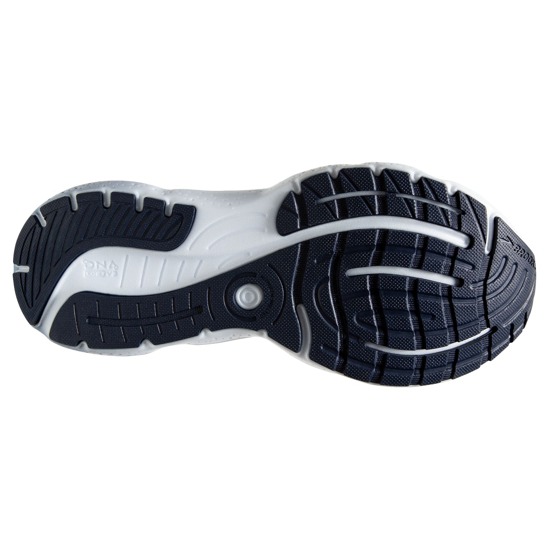 Bottom (outer sole) view of the Women's Glycerin 20 in the color Light Blue/Peacoat/Nightlife