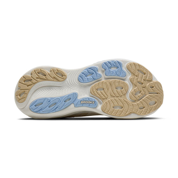 Sole of a shoe with 'Brooks' branding on a white background.
