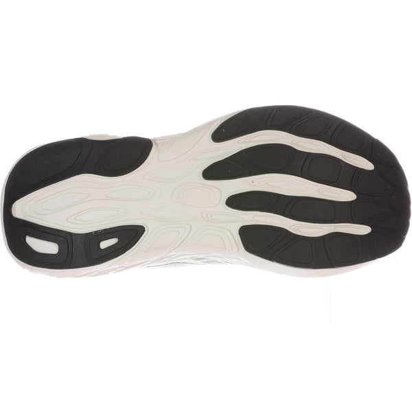 Black and white sole of a shoe on a white background.