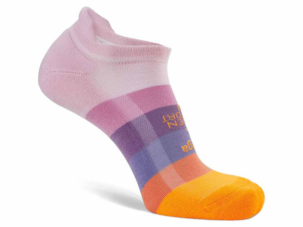 Colorful sock with a checkered pattern on a white background