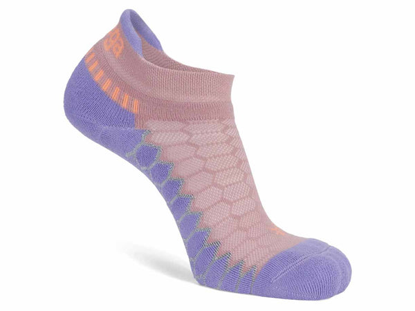 Pink and purple sock on a white background