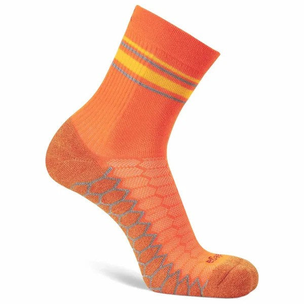 orange silver woven crew sock