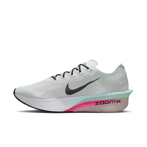 White running shoe with black swoosh logo on a white background.