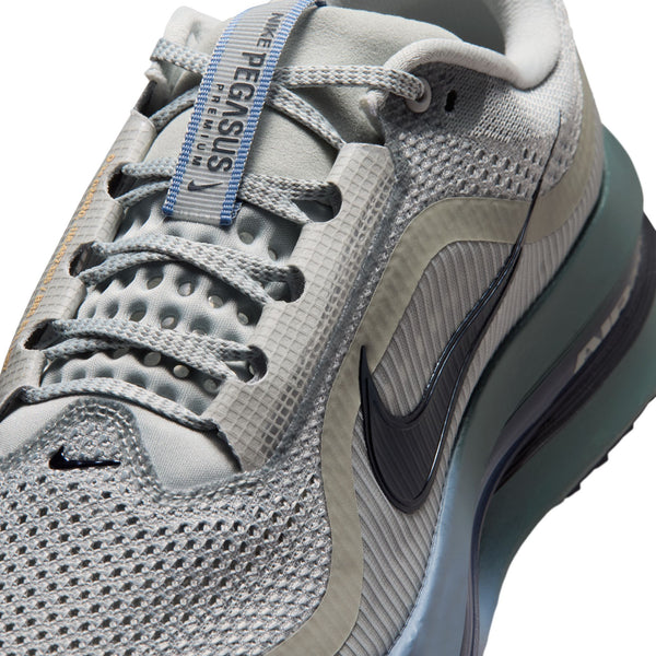 Gray sneaker with Nike logo on a white background