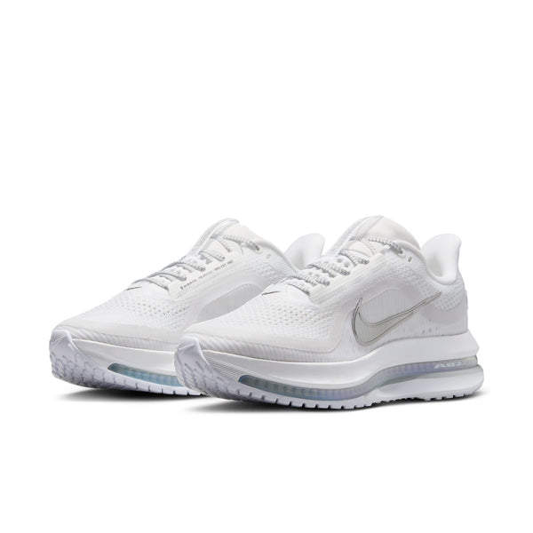 A pair of Nike Pegasus Premium shoes in white.