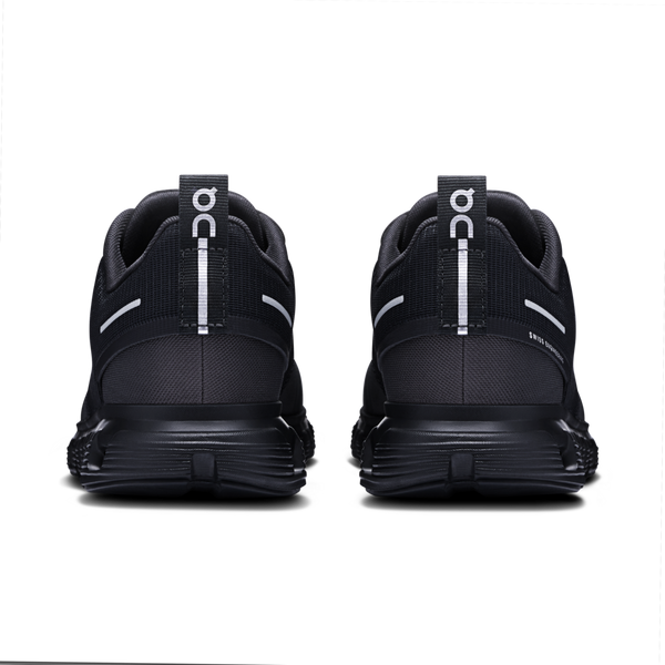 The heel are of these waterprood shoes have a pull tab with the On logo on top.