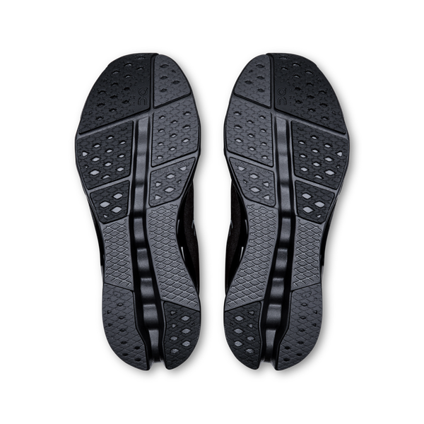 The outsole of this running shoes is all black.