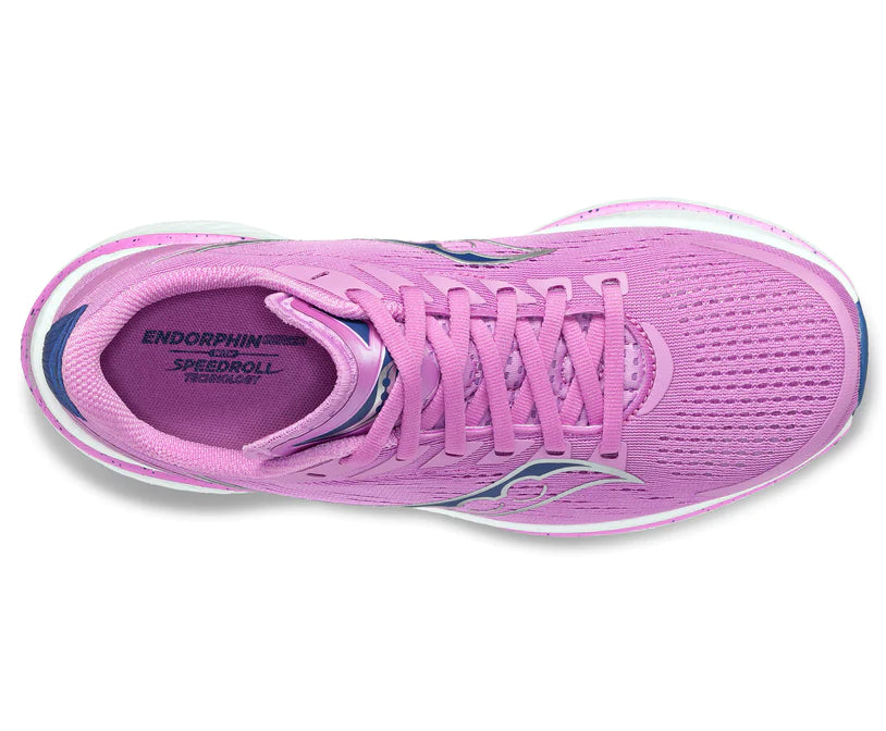 Top view of the Women's Endorphin Speed 3 by Saucony in the color Grape/Indigo