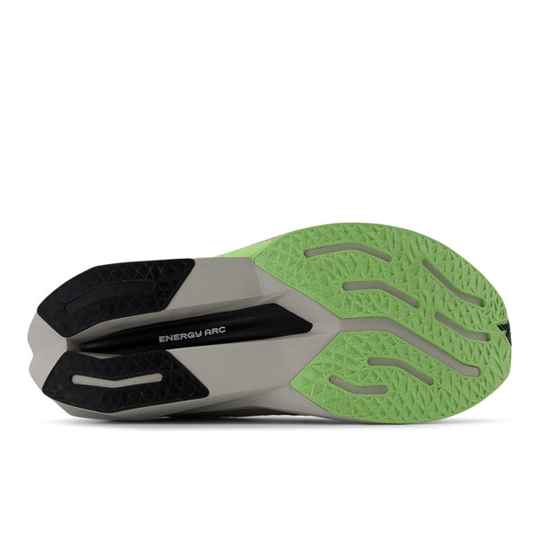 Close-up of a running shoe sole with 'ENERGY ARC' branding on a white background