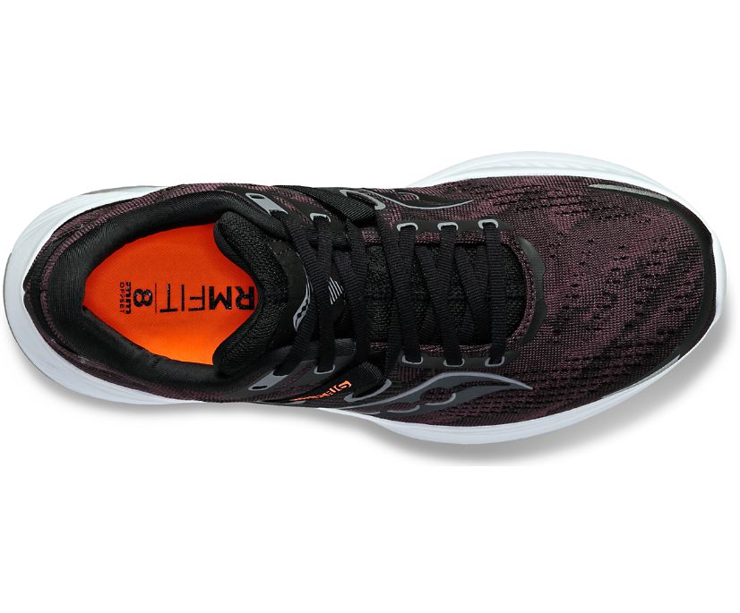 Top view of the Women's Guide 16 in the wide D width, color black/white