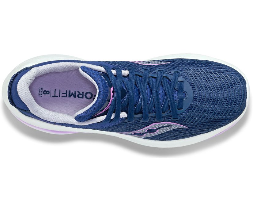 Top view of the Women's Kinvara Pro in Indigo/Mauve