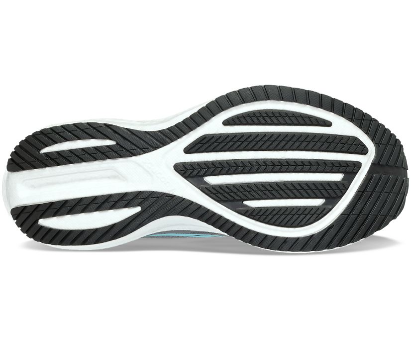Bottom (outer sole) view of the Women's Saucony Triumph 21 in the color Gravel/Black