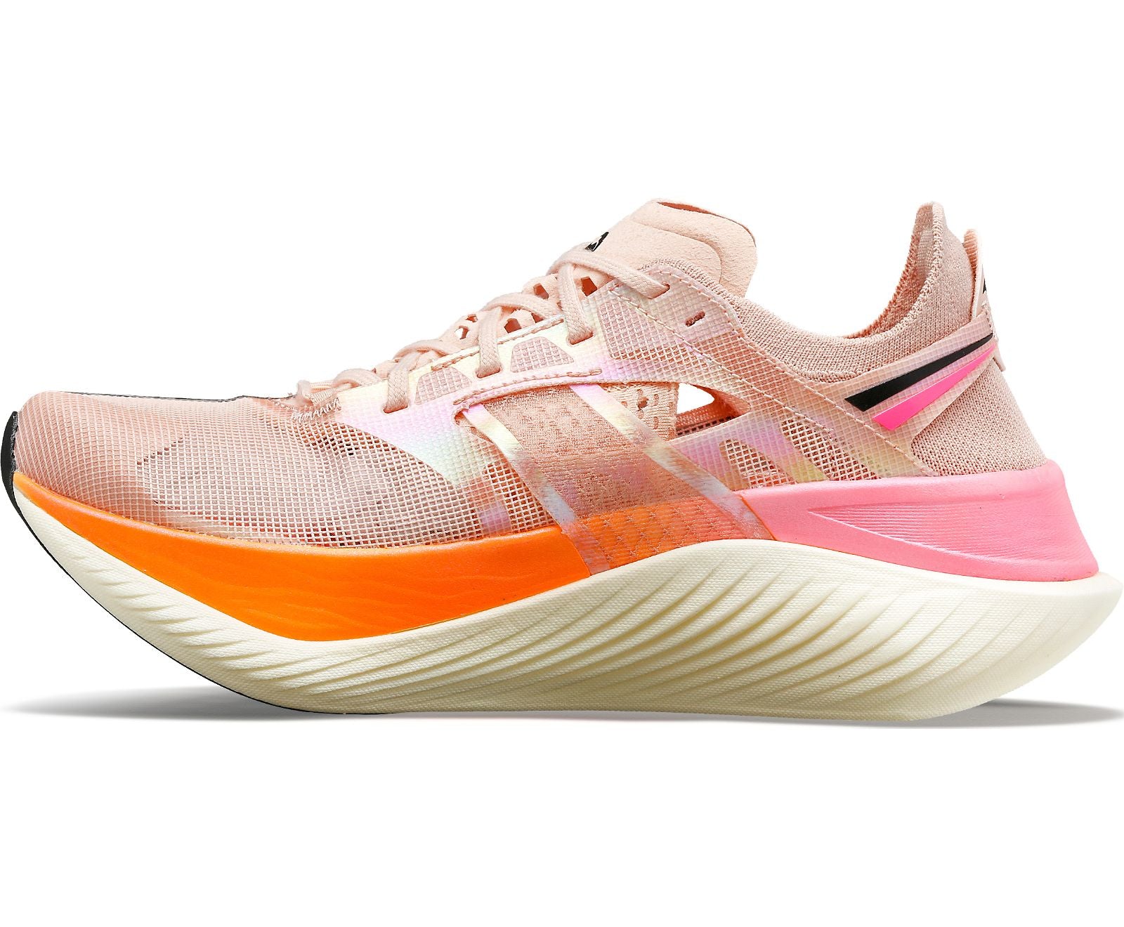 Medial view of the Men's Endorphin Elite by Saucony in the color Mars