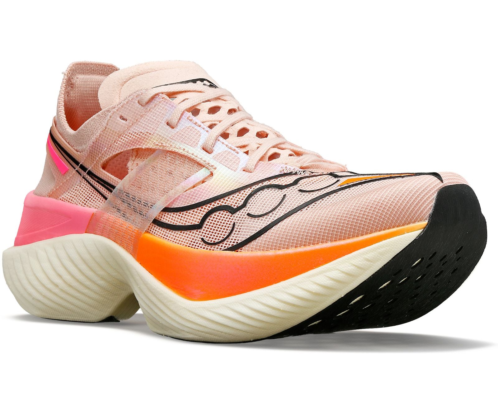 Front angle view of the Men's Endorphin Elite by Saucony in the color Mars