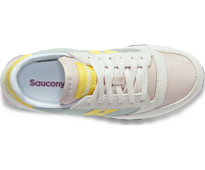 Top view of the Women's Jazz Triple by Saucony in the color Gray/Yellow