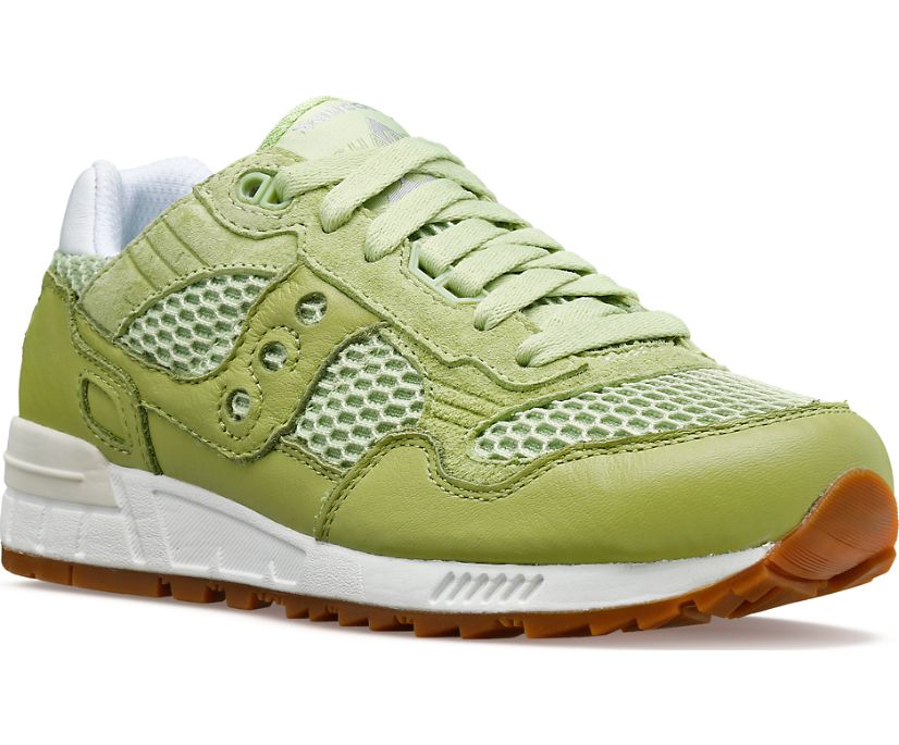 Front angle view of the Women's Shadow 5000 Summer by Saucony in the color Mint