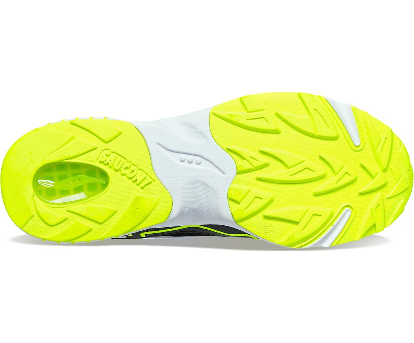 Bottom (outer sole) view of the Men's 3D Grid Hurricane by Saucony in the color Black/White