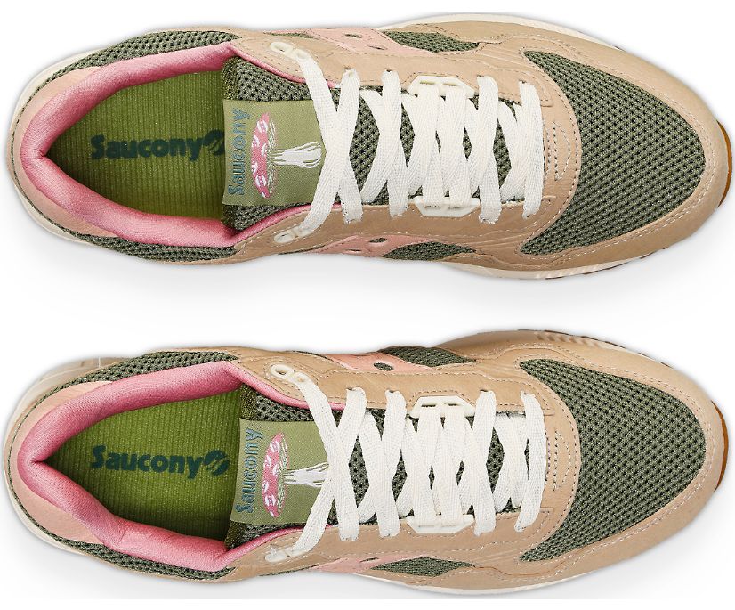 Top view of the Men's Shadow 5000 Mushroom by Saucony in the color Tan/Olive