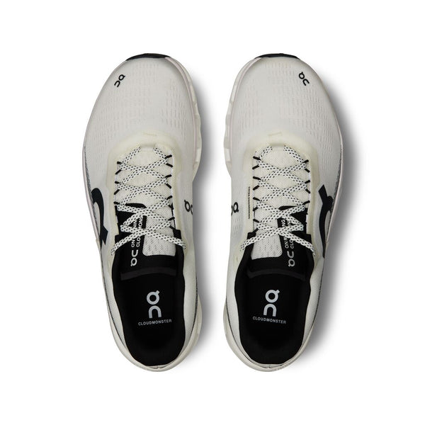 The laces of the Men's Cloudmonster 3 are mostly white with some black