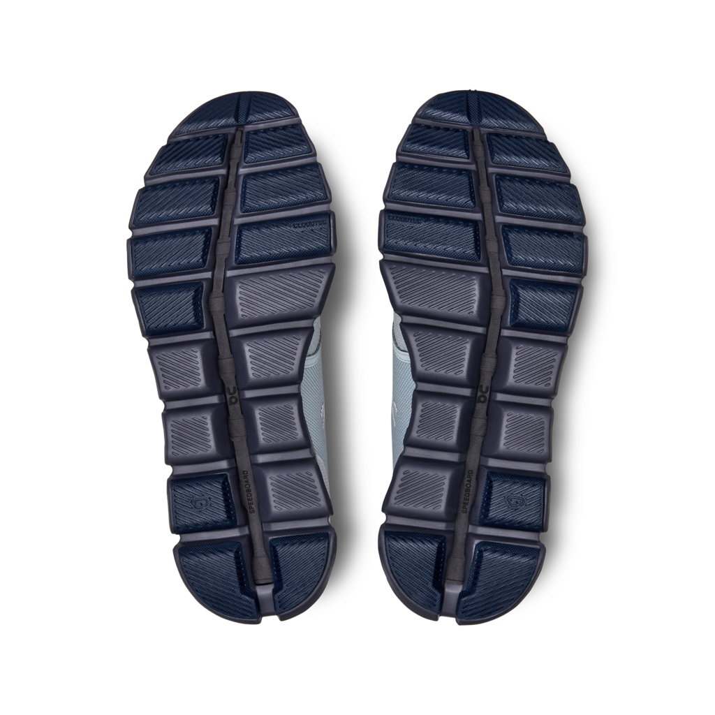 Bottom (outer sole) view of the Men's ON Cloud X 3 in the color Glacier/Iron