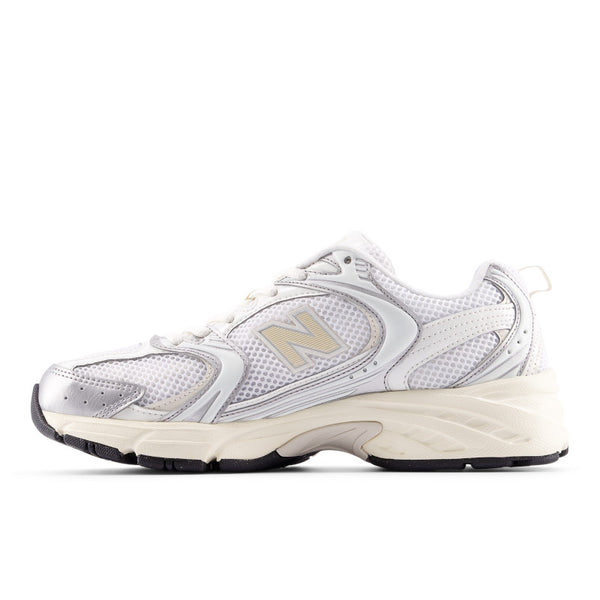 White running shoe with New Balance logo on a white background