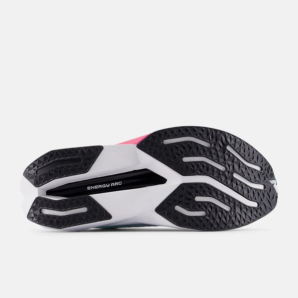 Close-up of a running shoe sole with 'ENERGY ARC' branding on a white background