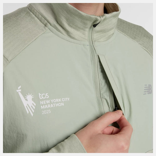Zippered chest pocket for secure storage.