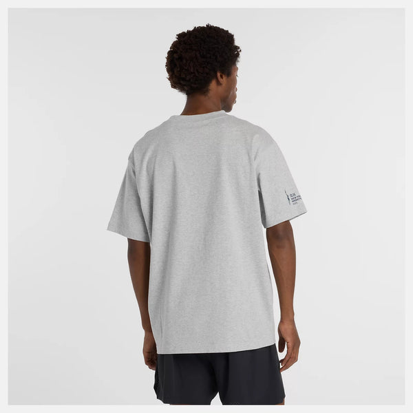 NYC Marathon t shirt with logo on the front.