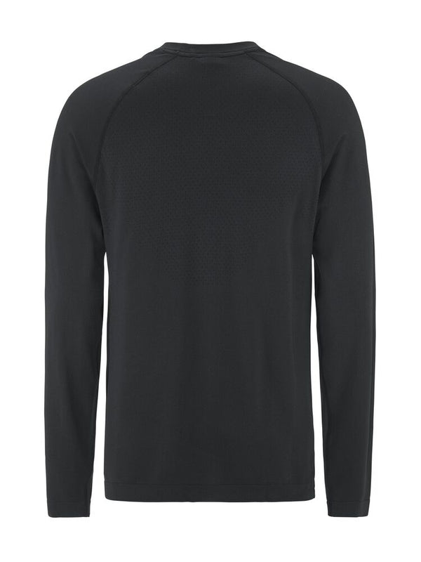 Black long-sleeve shirt on a white background