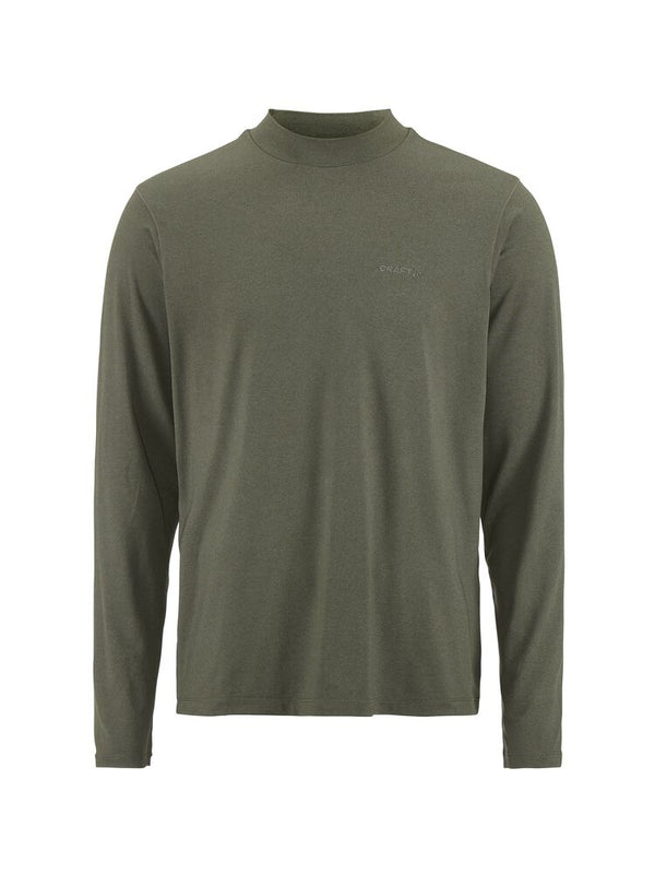Green long-sleeve shirt on a white background